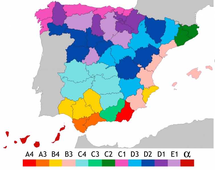 Zonas climáticas de España