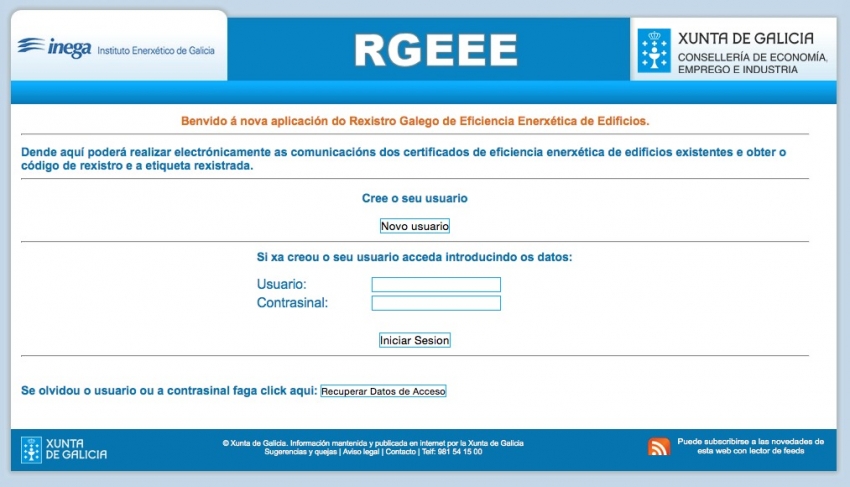 registro certificado energetico galicia